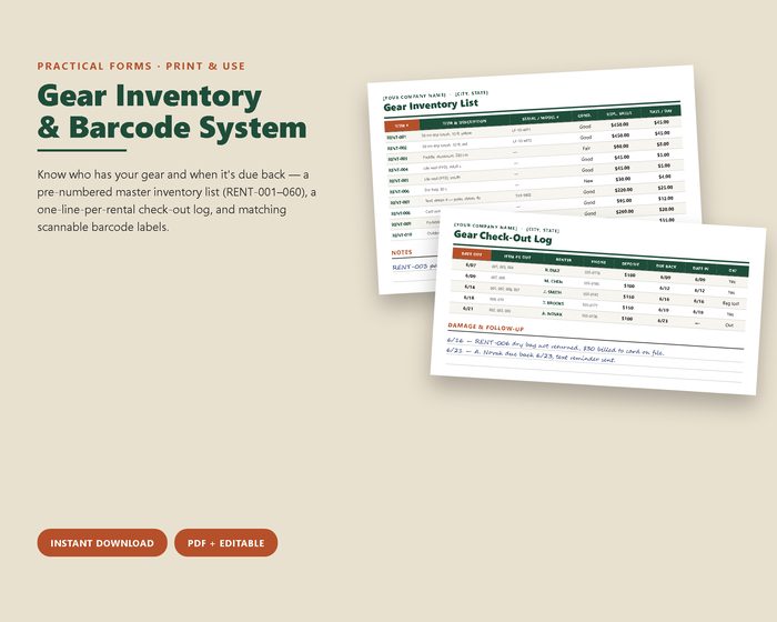 Gear Inventory & Barcode System