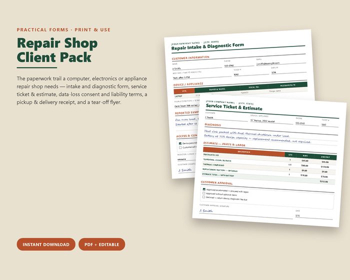Repair Shop Client Pack